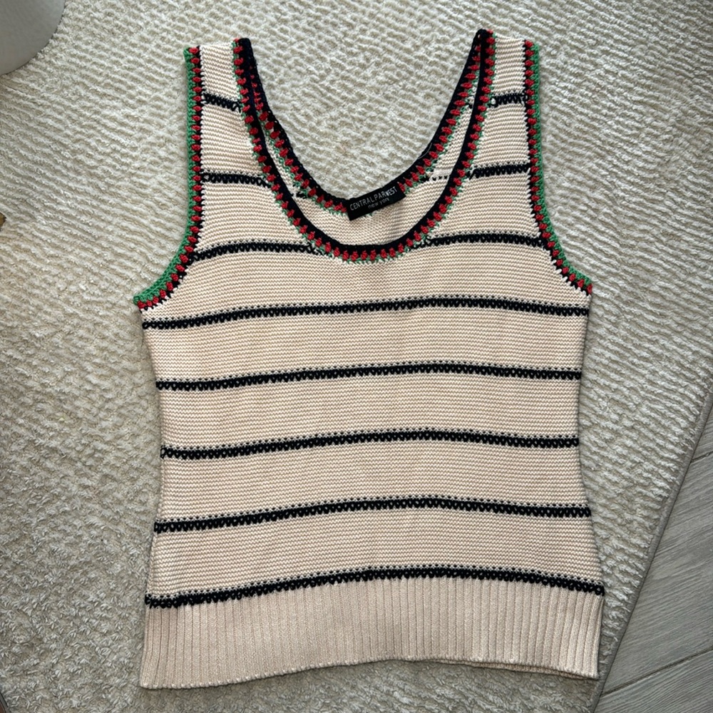 NEW Central Park West knits striped tank top size medium